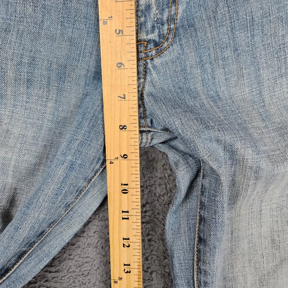 Marlow Womens Low Rise Bootcut Jeans Light Wash Distressed Patchwork 30x33‎